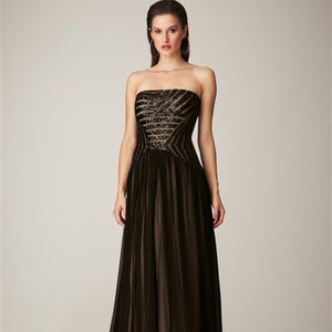 LM Collection Black Sequin Gown Size 2 NEW